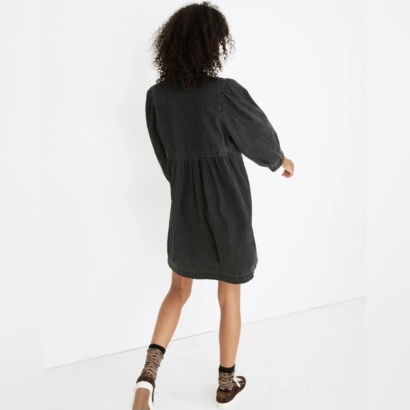 Madewell Black Denim Midi Dress - Picture 4 of 10